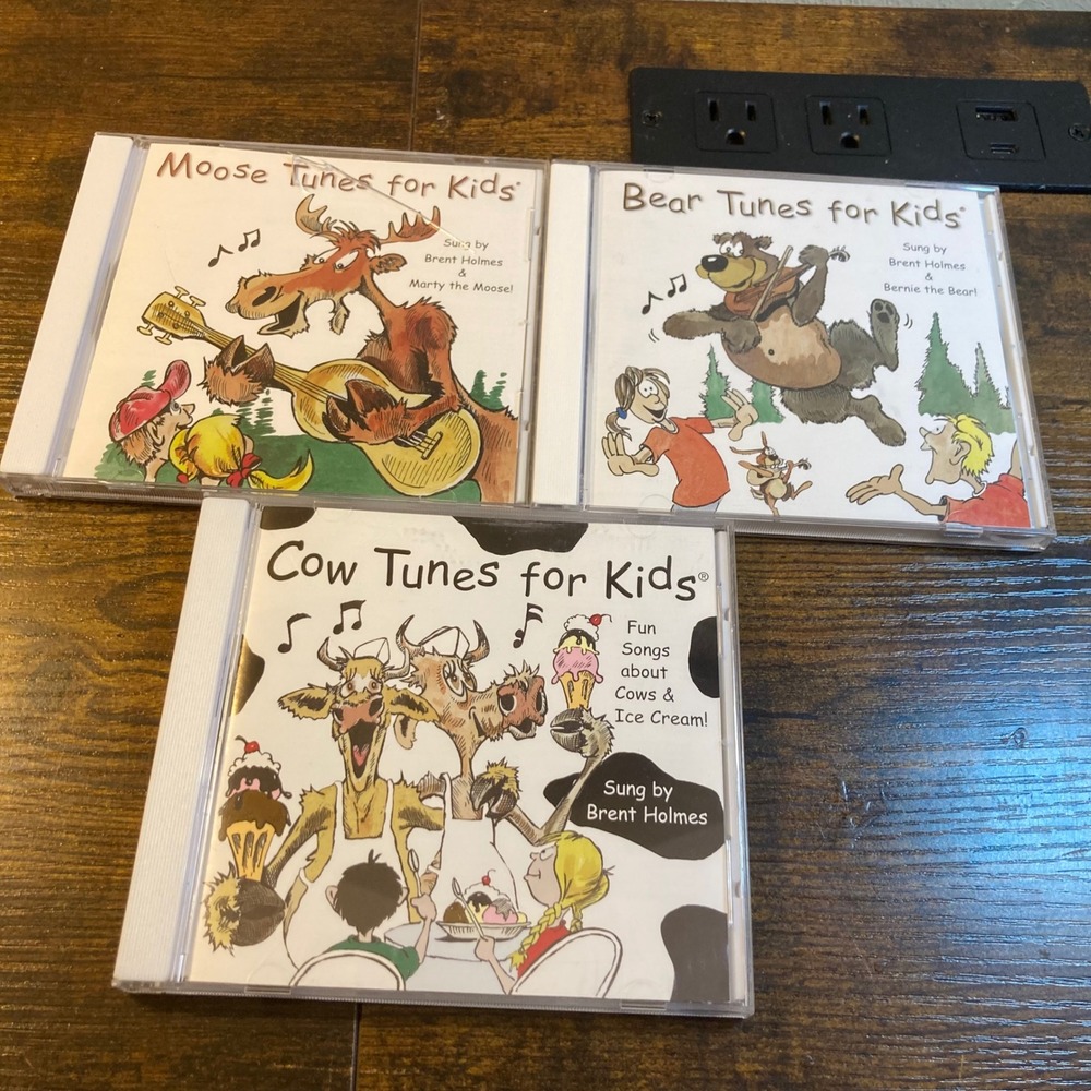 Brent Holmes 3 CD Lot Bear Moose Cow Tunes for Kids Teachers Animal Songs Baby